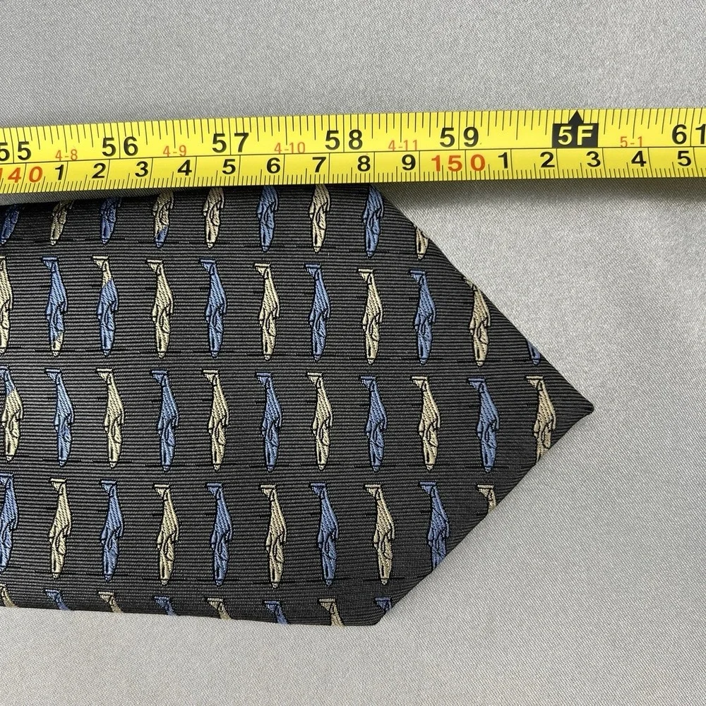 Doppeldecker Silk Tie WWII‎ Style Fighter / Trainer Airplanes Charcoal Vintage